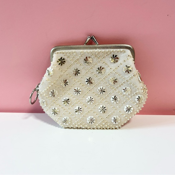 Vintage retro beaded sequins coin purse - Picture 1 of 2